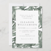 Monstera Botanische Waterverf Groen Baby shower Kaart (Voorkant)