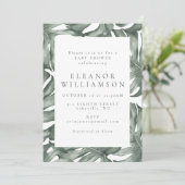 Monstera Botanische Waterverf Groen Baby shower Kaart (Staand voorkant)