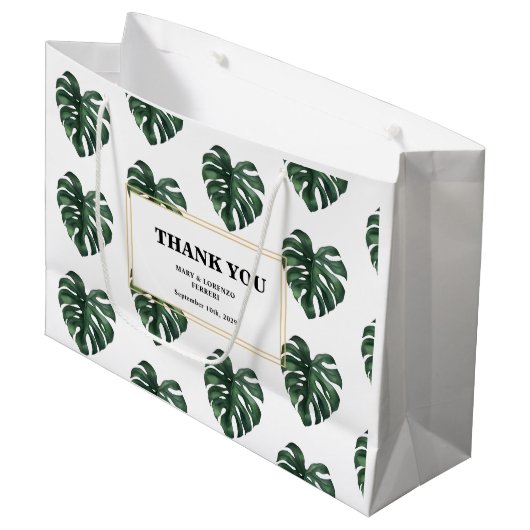 Monstera Dank je Trouwdag Groot Cadeauzakje (Voorkant Gekanteld)