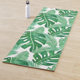 Monstera Deliciosa Green Tropical Leaf Pattern Yogamat