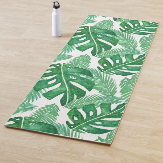 Monstera Deliciosa Green Tropical Leaf Pattern Yogamat (In situ)