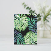 Monstera Deliciosa Hawaiian Island Tropics Leaves Briefkaart (Staand voorkant)