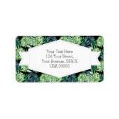 Monstera Deliciosa Hawaiian Island Tropics Leaves Etiket (Voorkant)