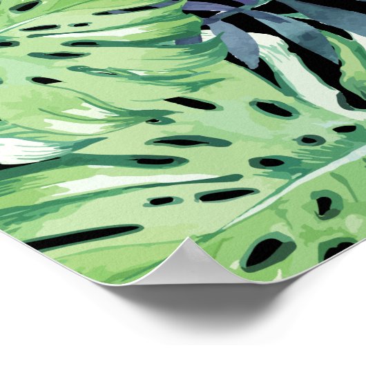 Monstera Deliciosa Hawaiian Island Tropics Leaves Poster (Hoek)
