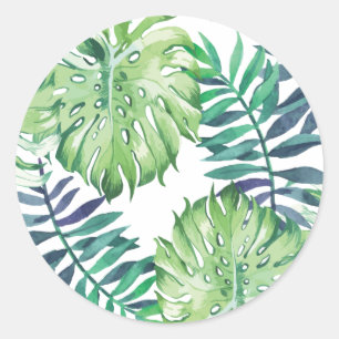 Monstera Deliciosa Hawaiian Island Tropics Leaves Ronde Sticker