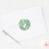 Monstera Deliciosa Hawaiian Island Tropics Leaves Ronde Sticker (Envelop)