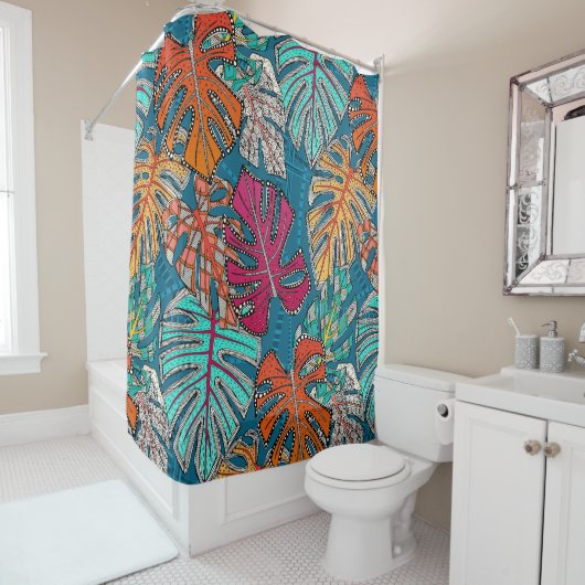 monstera deliciosa pauock douchegordijn (In situ)