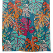 monstera deliciosa pauock douchegordijn (Voorkant)