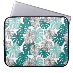Monstera Duo Toon: minimale tropen Laptop Sleeve