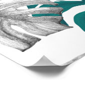 Monstera Duo Toon: minimale tropen Poster (Hoek)