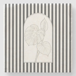 Monstera Elegant Flower Botanical Stone Onderzette Stenen Onderzetter