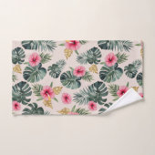 Monstera en Hibiscus patroon Bad Handdoek (Handdoek)