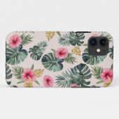Monstera en Hibiscus patroon Case-Mate iPhone Case (Achterkant (horizontaal))