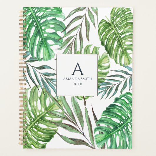 Monstera en palmbladeren planner (Voorkant)