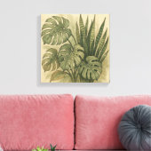 Monstera en Snake Plant Botanisch gebladerte Canvas Afdruk (Insitu (Woonkamer))