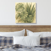 Monstera en Snake Plant Botanisch gebladerte Canvas Afdruk (Insitu (Slaapkamer))
