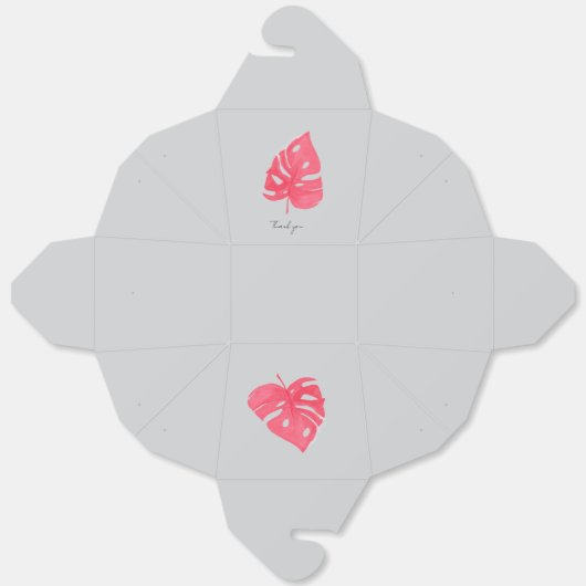 Monstera favor box bedankdoosjes (Ongevouwen)