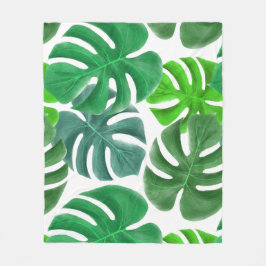 Monstera Fleece Deken