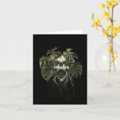 Monstera Funny Skull Plant Lover Nge Gardener Wome Kaart (Gele Bloem)