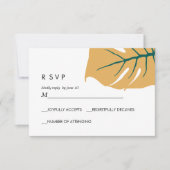 Monstera | Geel |  Huwelijksreactie RSVP (Voorkant)