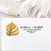 Monstera | Geel | Moderne tropische bruiloft Etiket (Insitu)