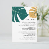 Monstera Geel | Tropische Huwelijksgast Details Informatiekaartje (Staand voorkant)