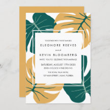 Monstera | Geel | Tropische Lijst-bruiloft met bla