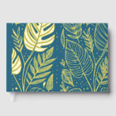 Monstera Gold Foliage Wedding Gastenboek (Voorkant)