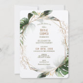 Monstera Goud & Groen Bruidsdouche Geometrisch Kaart (Voorkant)