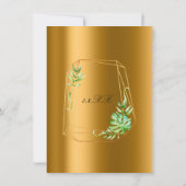 Monstera Goud Poligonale Frame Groene Marble Kaart (Achterkant)