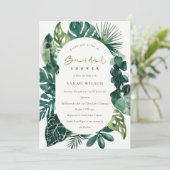 Monstera Green Leafy Capsule Vrijgezellenfeest Inv Bedankkaart (Staand voorkant)