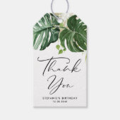 Monstera Greenery Zomerverjaardagsfeest Dank u Cadeaulabel (Voorkant)