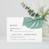 Monstera | Groen | Bruiloft RSVP maaltijd keuze (Staand voorkant)