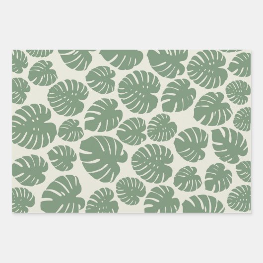 Monstera - groen inpakpapier vel (Voorkant)