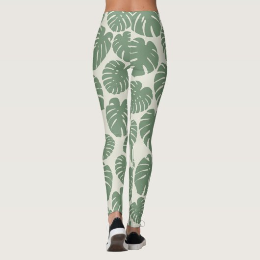 Monstera - groen leggings (Achterkant)