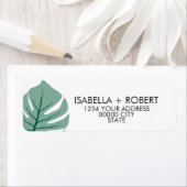 Monstera | Groen | Modern tropisch huwelijk Etiket (Insitu)