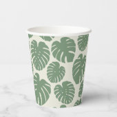 Monstera - groen papieren bekers (Achterkant)