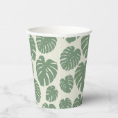 Monstera - groen papieren bekers (Rechts)