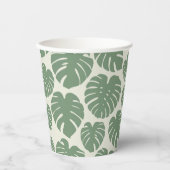 Monstera - groen papieren bekers (Voorkant)