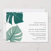 Monstera | Groen | Philodendron bladeren Wedding Kaart (Voorkant)