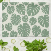 Monstera - groen theedoek (Gevouwen)