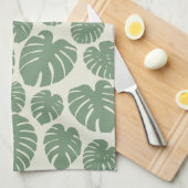 Monstera - groen theedoek (Quarter Fold)