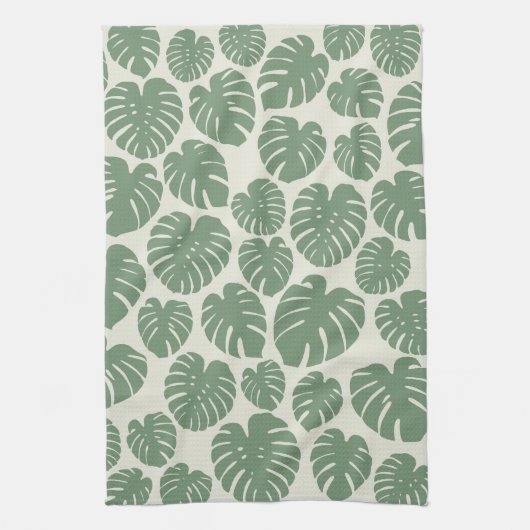 Monstera - groen theedoek (Verticaal)