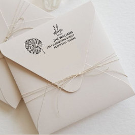 Monstera Hawaii retour adresstempel Zelfinktende Stempel