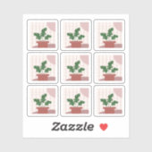 Monstera House Plant Lijsten Bohemen Sticker (Vel)