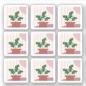 Monstera House Plant Lijsten Bohemen Sticker (Voorkant)