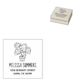 Monstera Houseplant Adres Rubberstempel (Gestempeld)