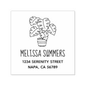 Monstera Houseplant Adres Zelfinktende Stempel (Design)