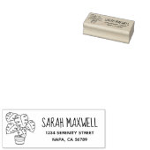 Monstera Houseplant Retouradres Rubberstempel (Gestempeld)