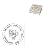 Monstera Houseplant Rond Adres Rubberstempel (Gestempeld)